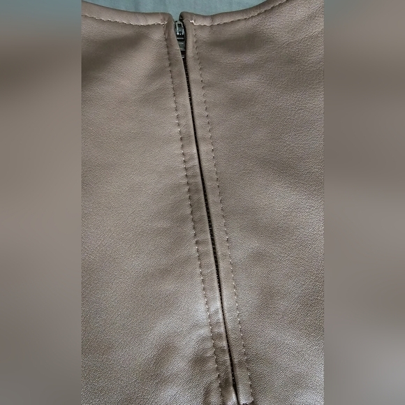 Bod&Christensen Real Leather Midi Skirt Brown Wiskey Tan A line size 10 - Picture 4 of 7